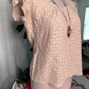 Elegant Lace Pink Top